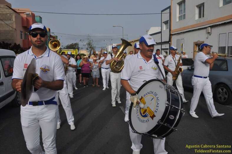 La Banda de Agaete, ayer por las calles de La Majadilla (Foto TF)